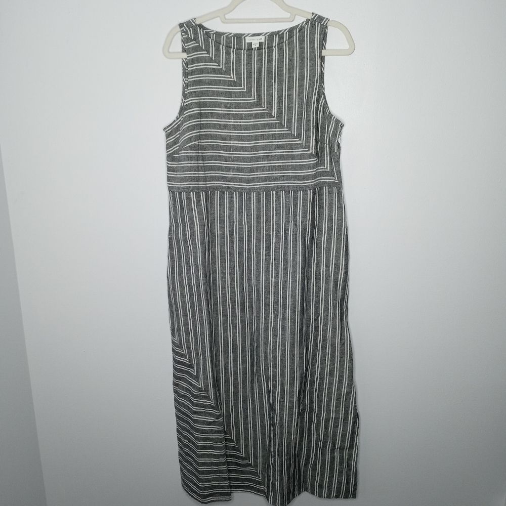 J. Jill striped linen dress size medium